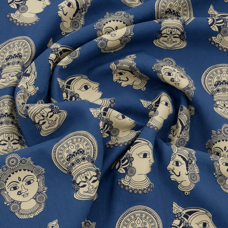 Kalamkari Cotton Fabric - EB12542 - Swirl