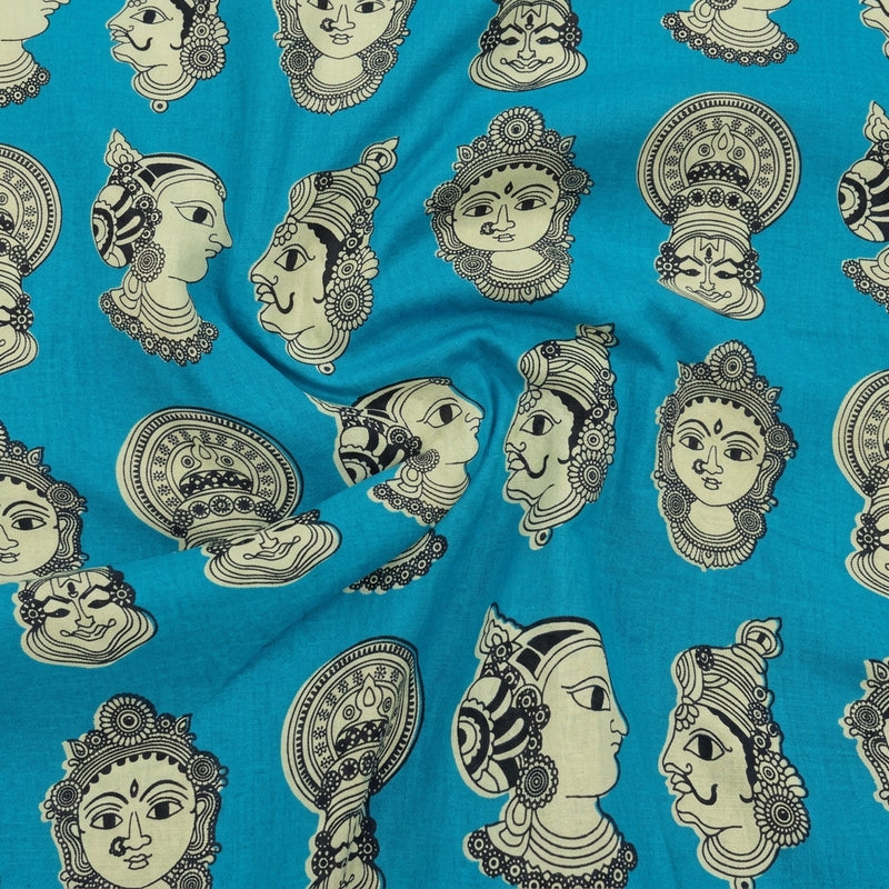 Kalamkari Cotton Fabric - EB12544 - Swirl