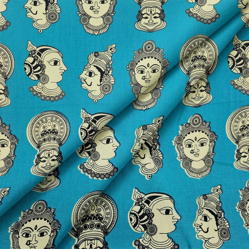 Kalamkari Cotton Fabric - EB12544 - Folds