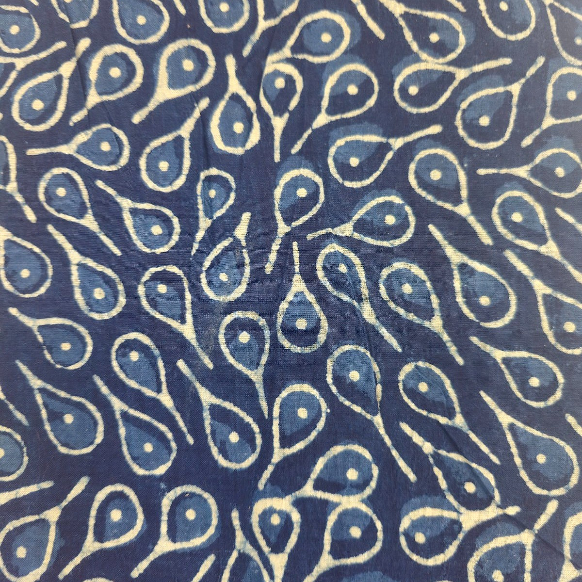 Indigo Block Print Cotton Fabric - EB12614