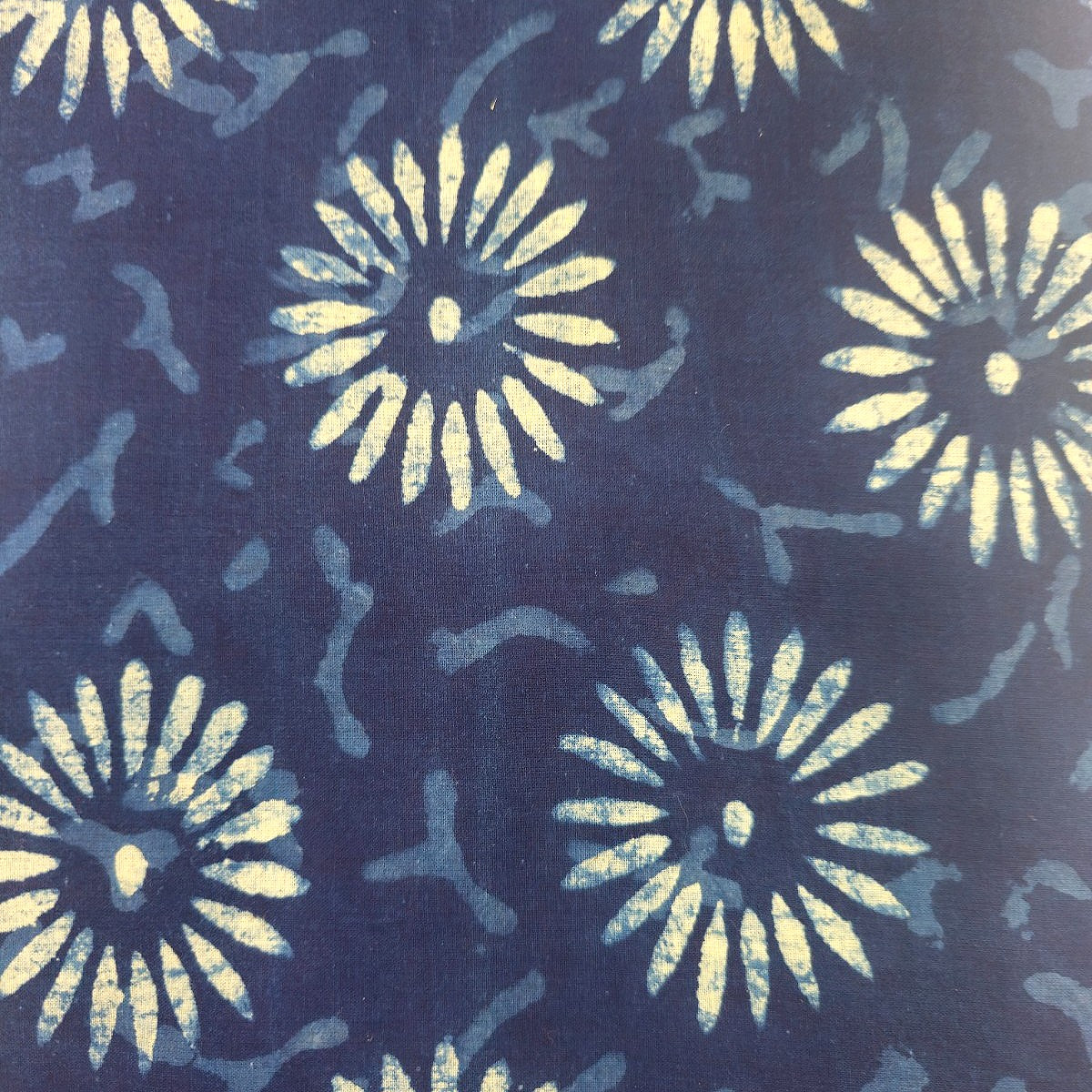 Indigo Floral Cotton Fabric - EB12617