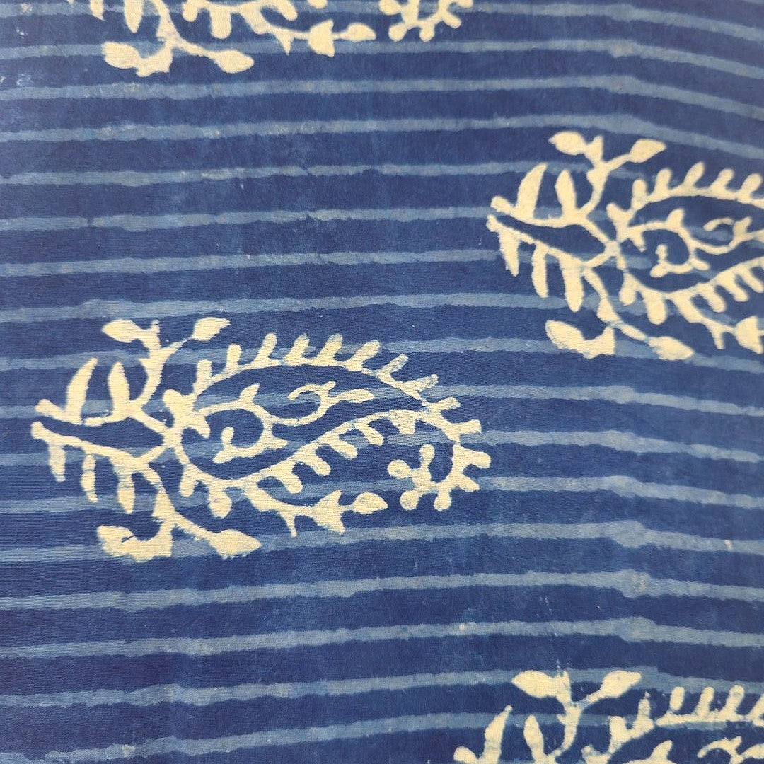 Indigo Paisley Cotton Fabric - EB12619