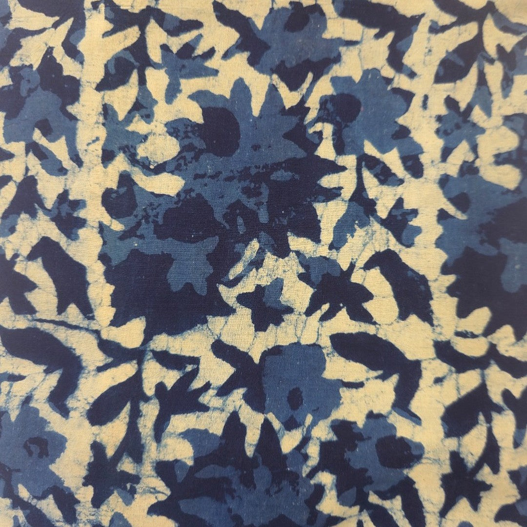 Indigo Floral Cotton Fabric - EB12620