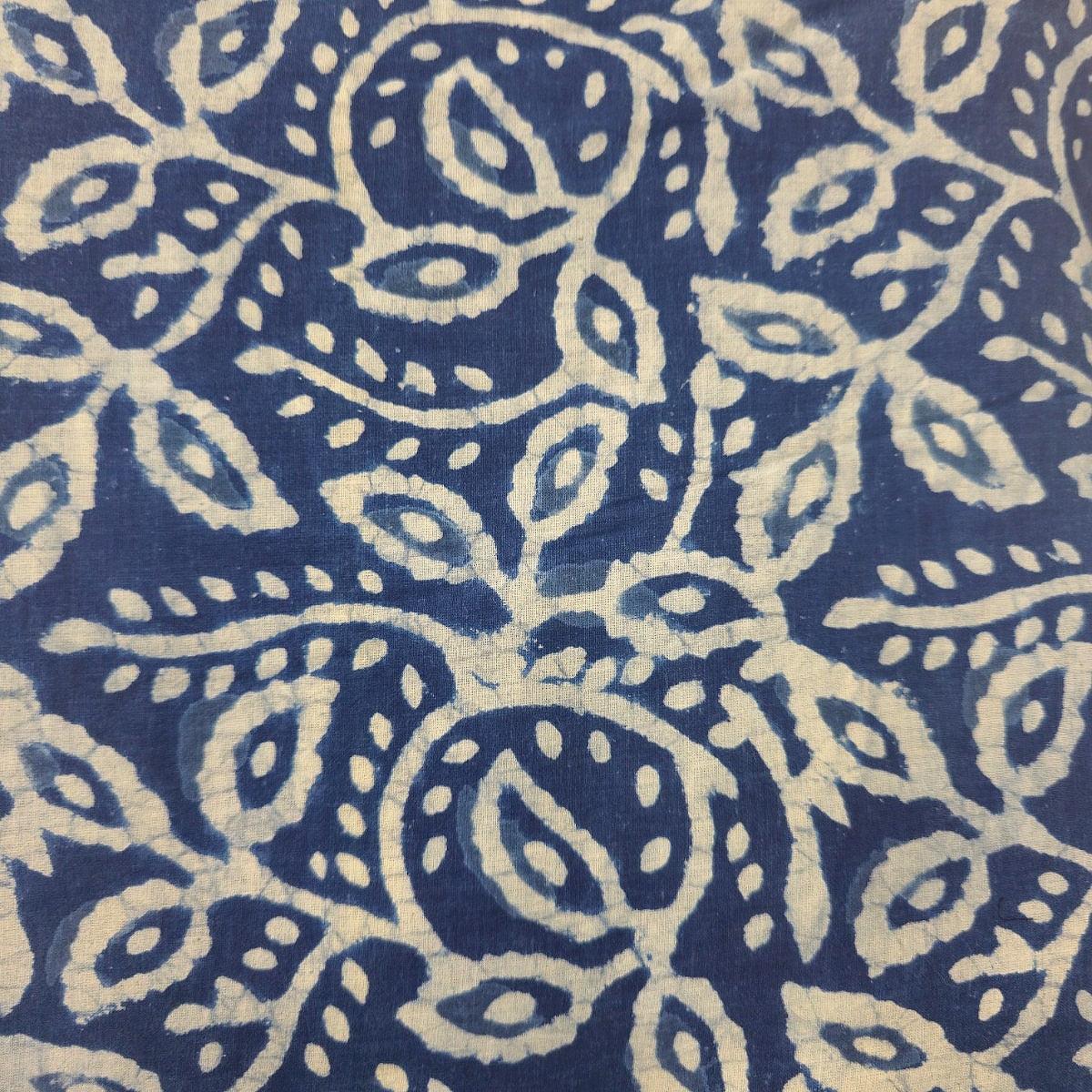 Indigo Floral Cotton Fabric - EB12623