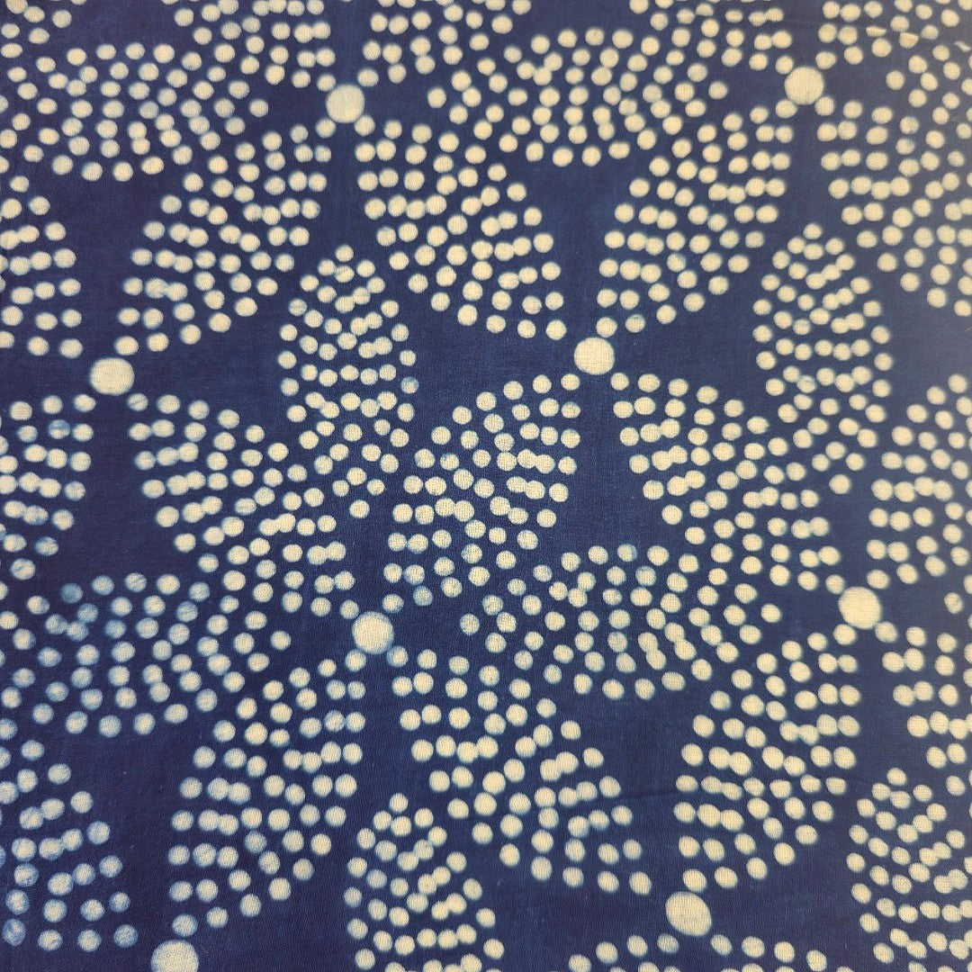 Indigo Block Print Cotton Fabric - EB12624