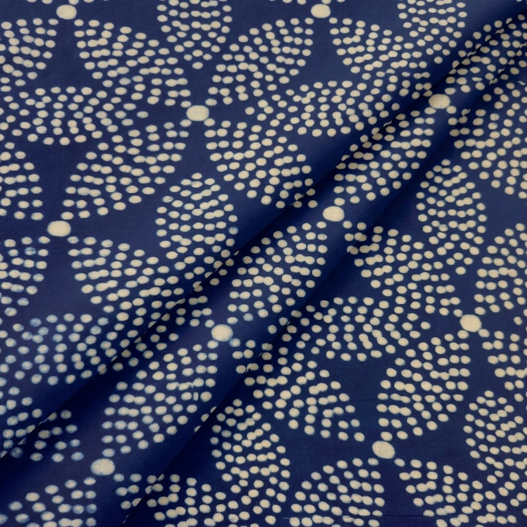 Folded Block Print Indigo Block Print Cotton Fabric