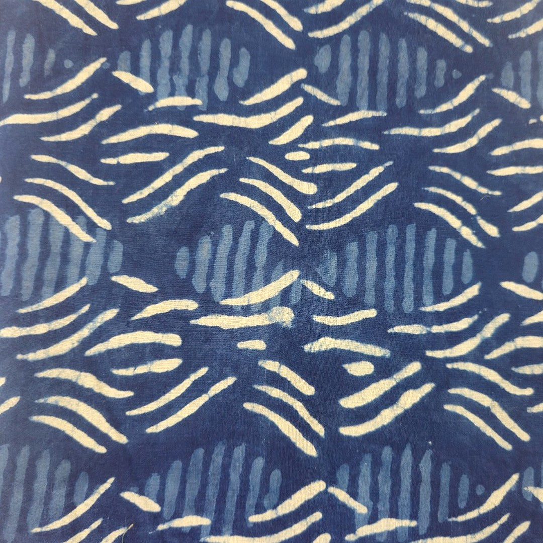 Indigo Block Print Cotton Fabric - EB12627