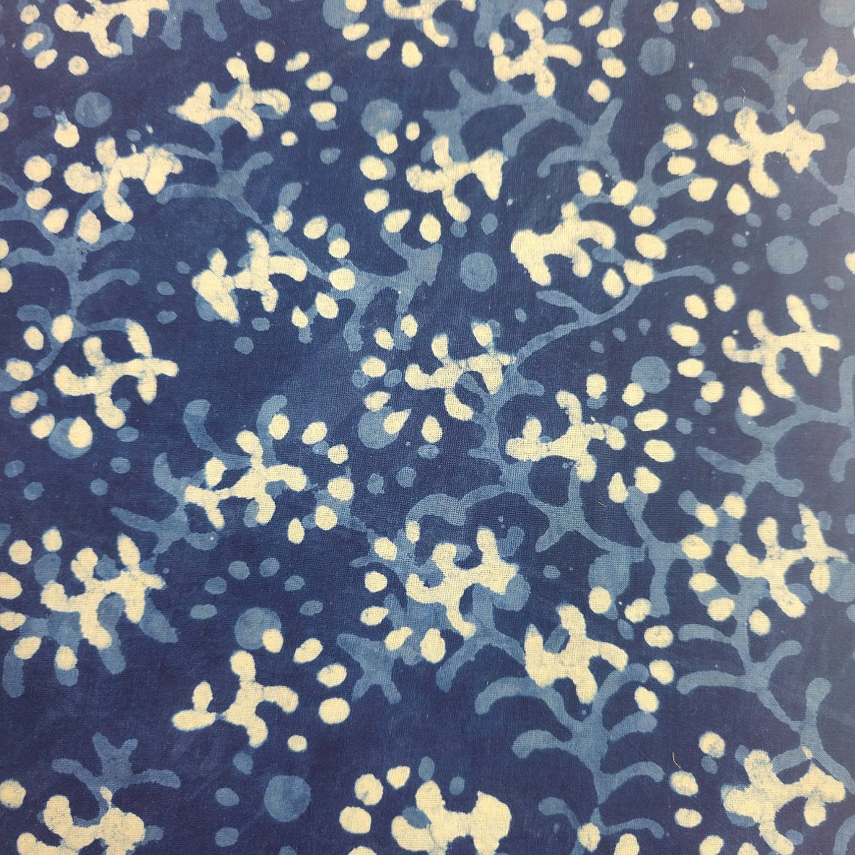 Indigo Block Print Cotton Fabric - EB12628