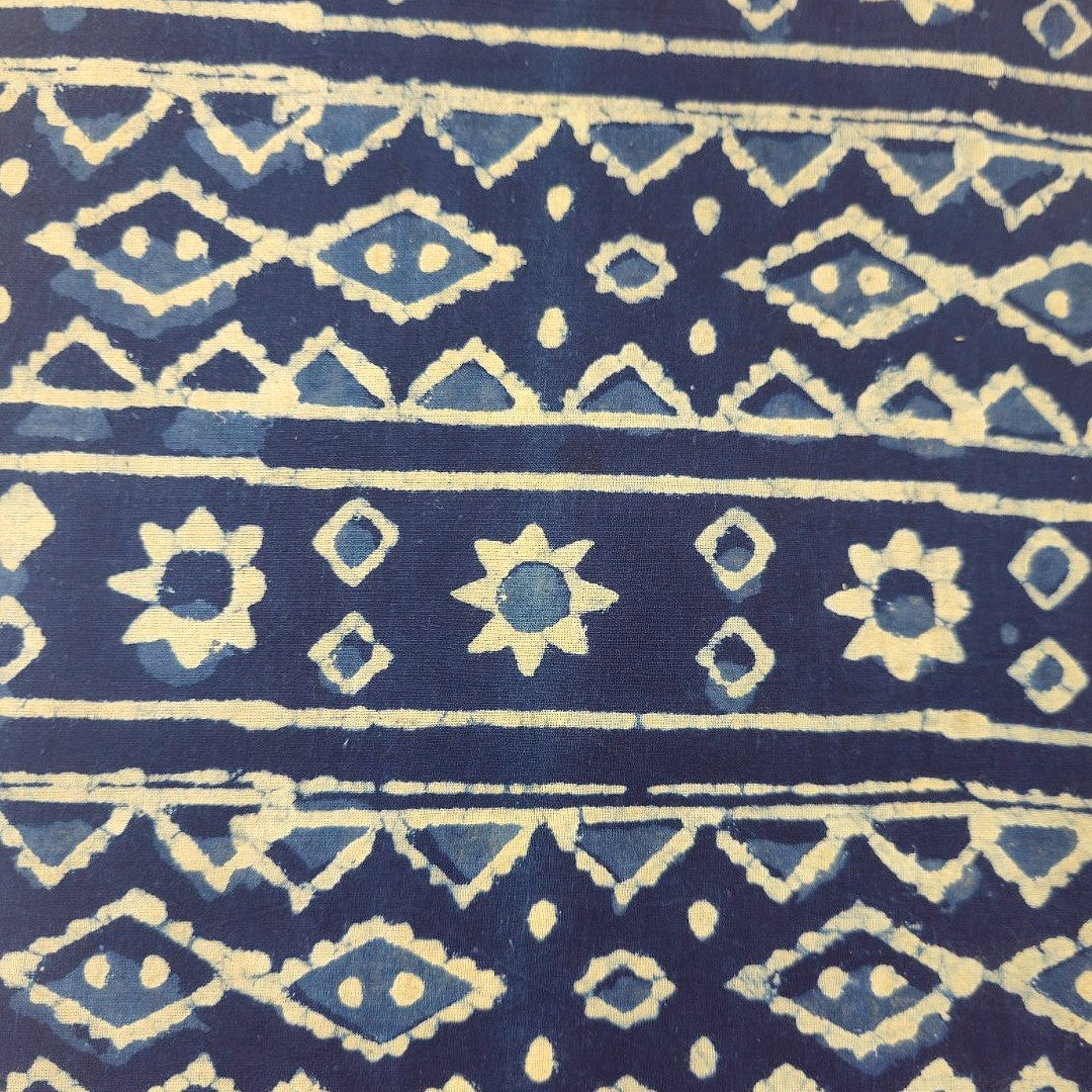 Indigo Block Print Cotton Fabric - EB12630
