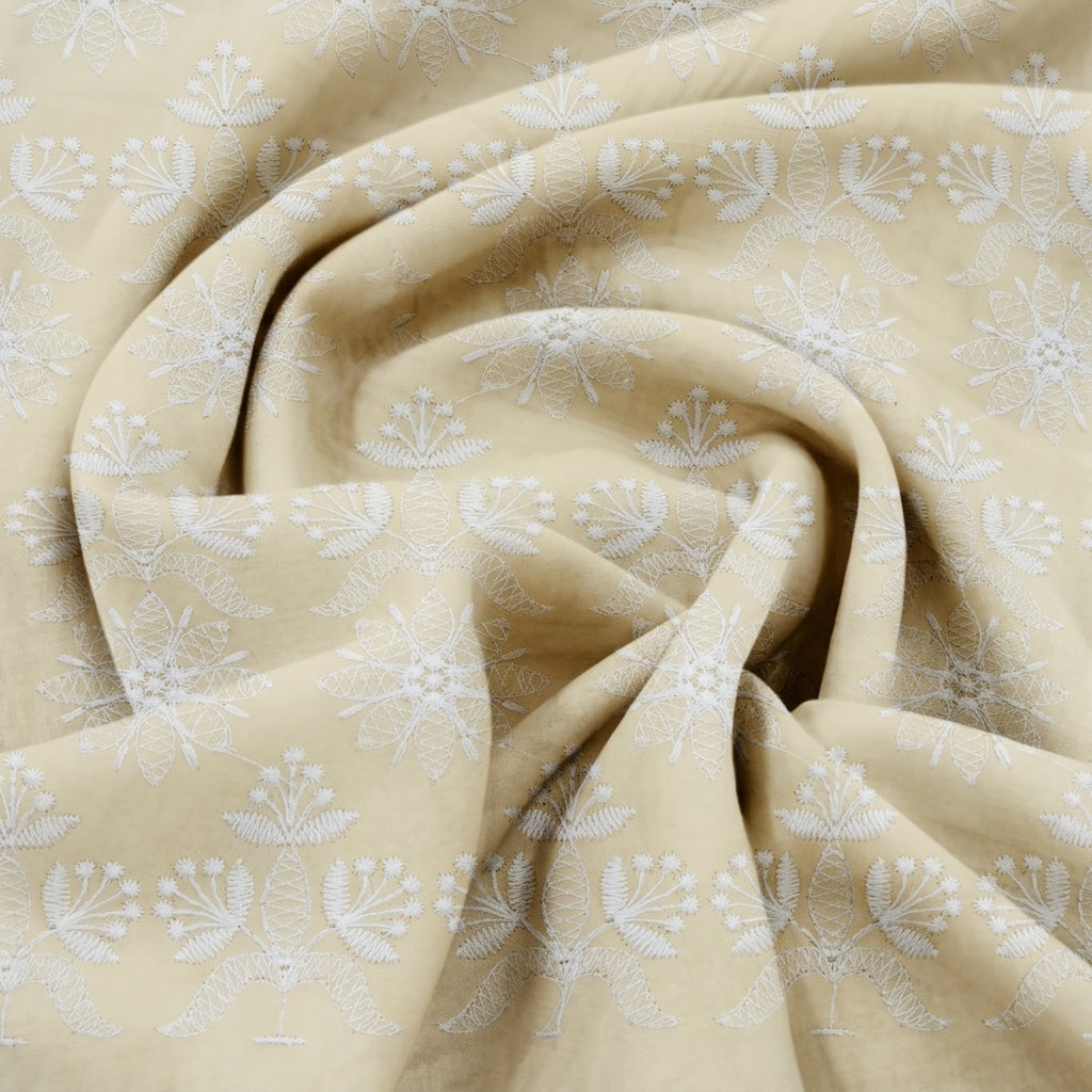 Swirled Embroidery Sandal Embroidery Cotton Fabric