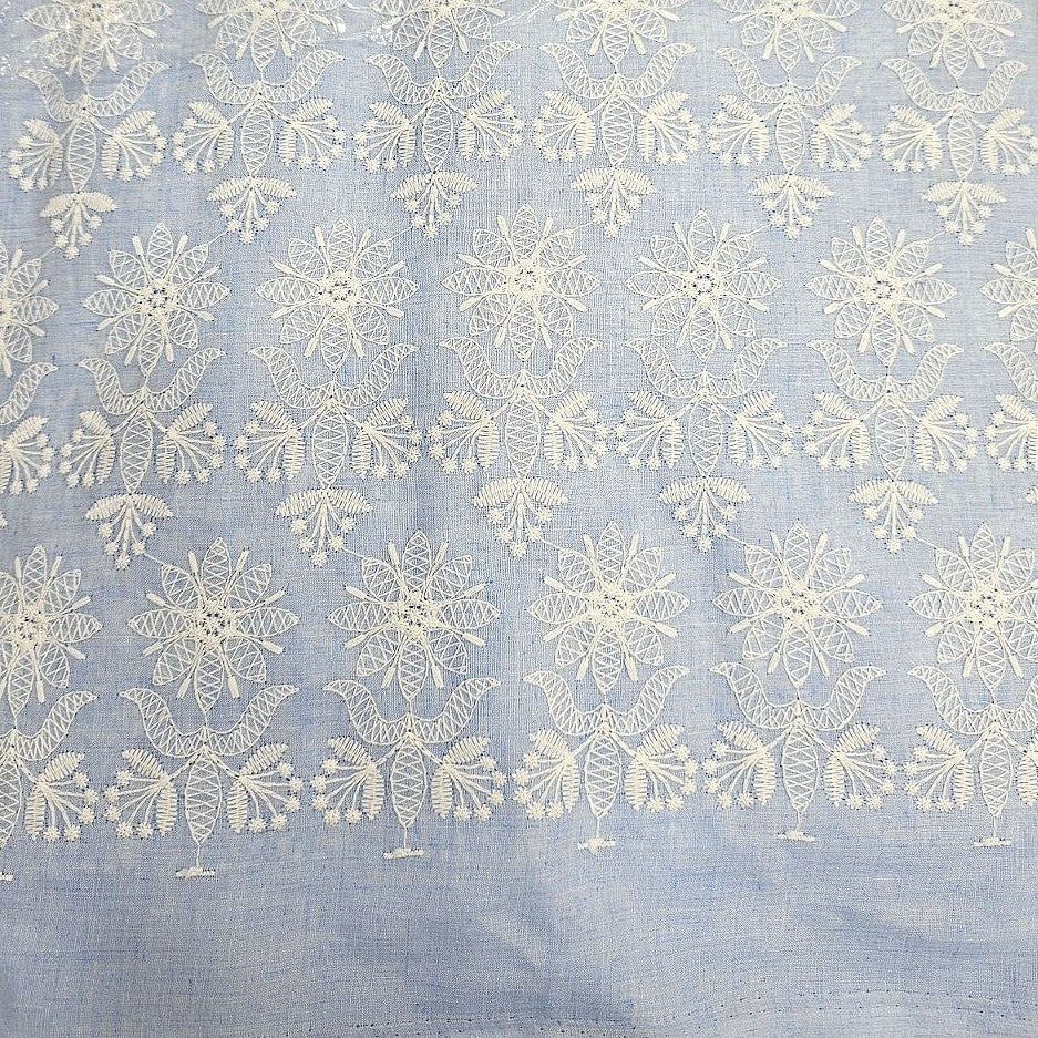 Embroidery Cotton Fabric - EB12654 - Flat fabric