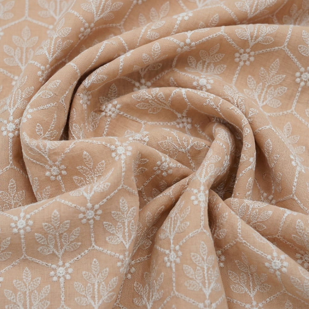 Embroidery Cotton Fabric - EB12657 - Swirl