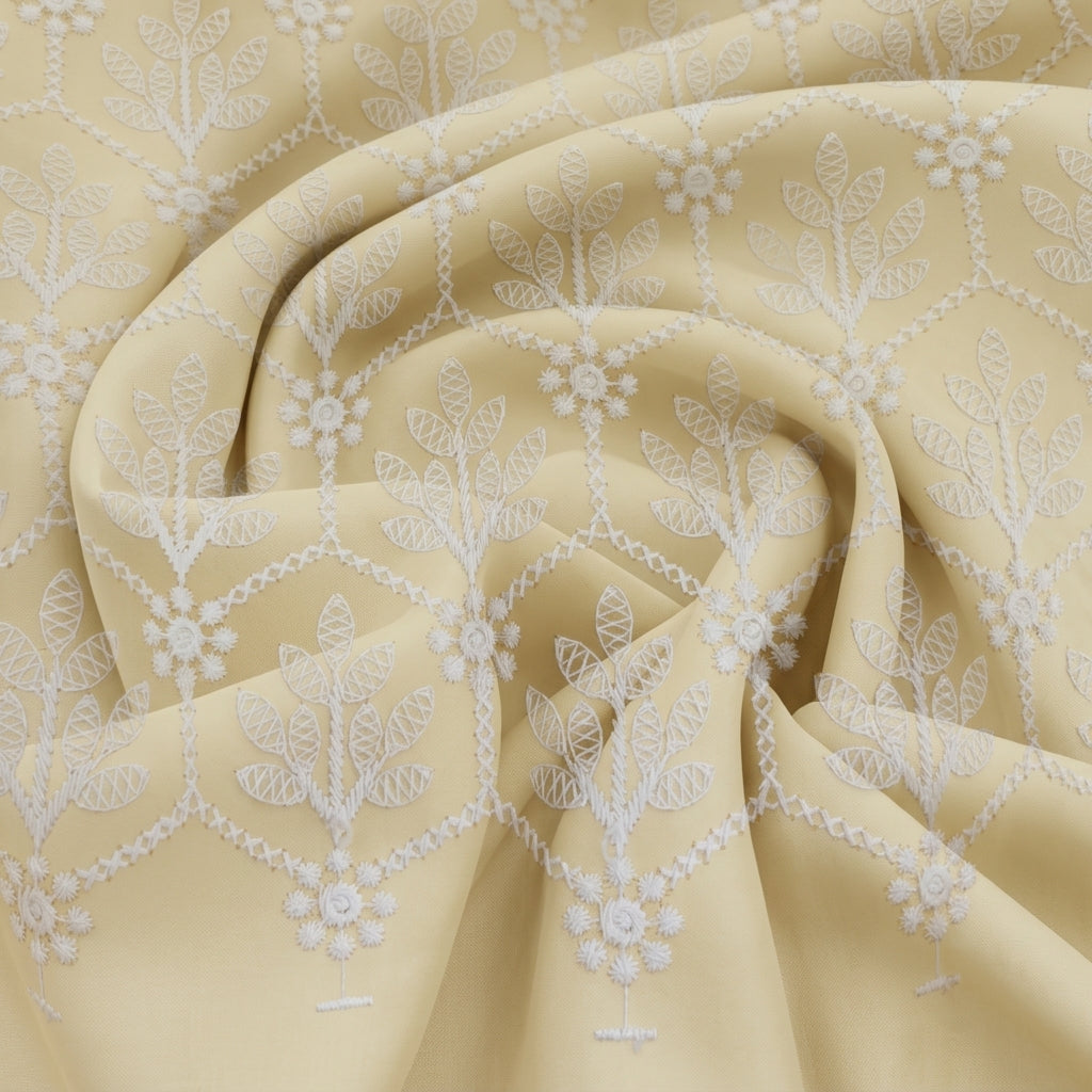 Embroidery Cotton Fabric - EB12658 - Swirl