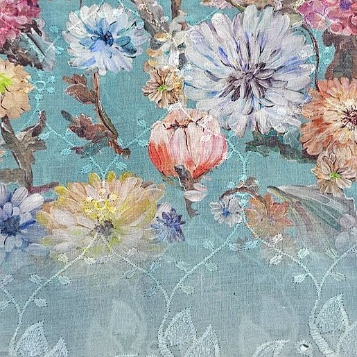 Embroidery Cotton Fabric - EB12660 - Flat fabric