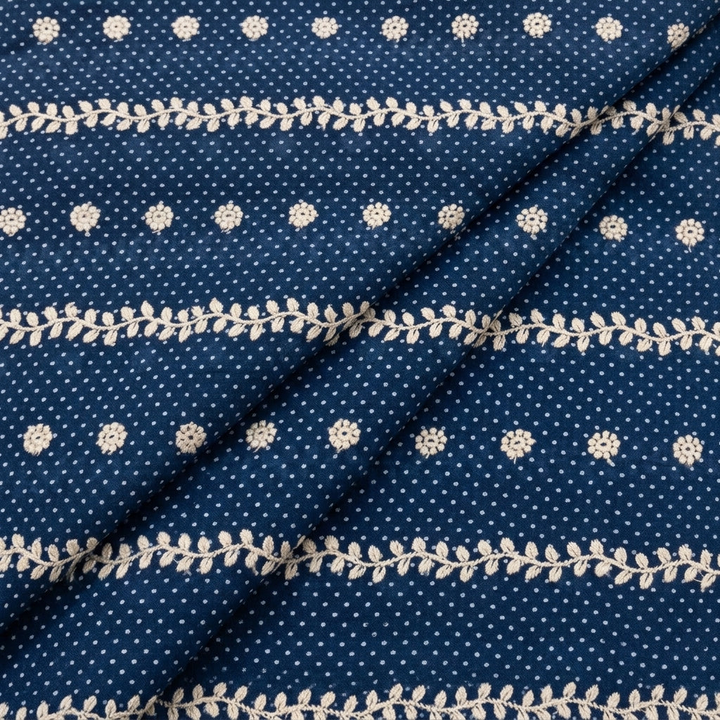 Embroidery Cotton Fabric - EB12662 - folds
