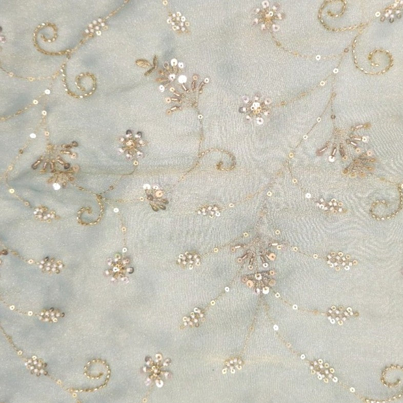 Green Embroidery Tissue Fabric - EB12672