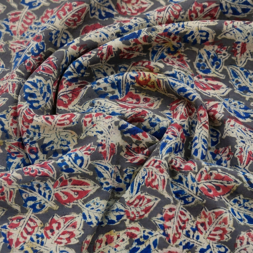 Green Kalamkari Cotton Fabric - EB12714