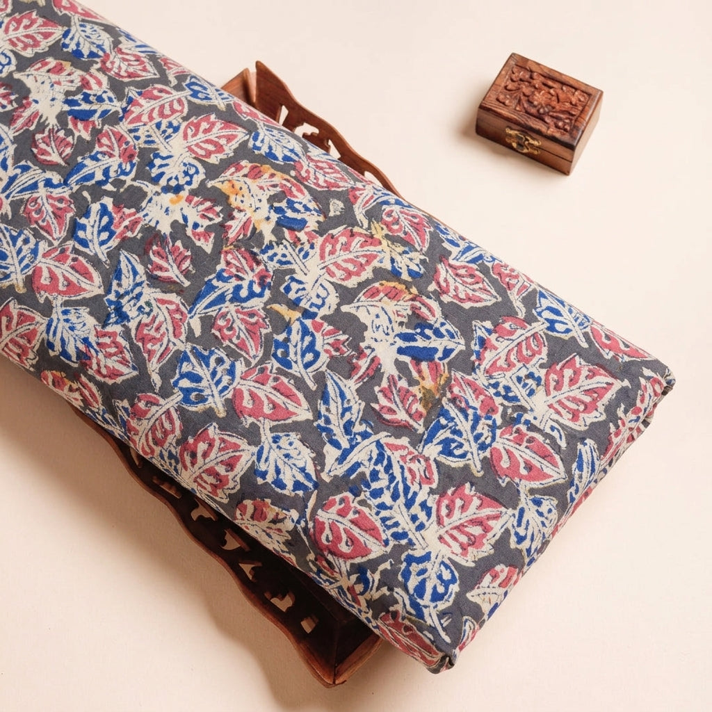 Green Kalamkari Cotton Fabric - EB12714