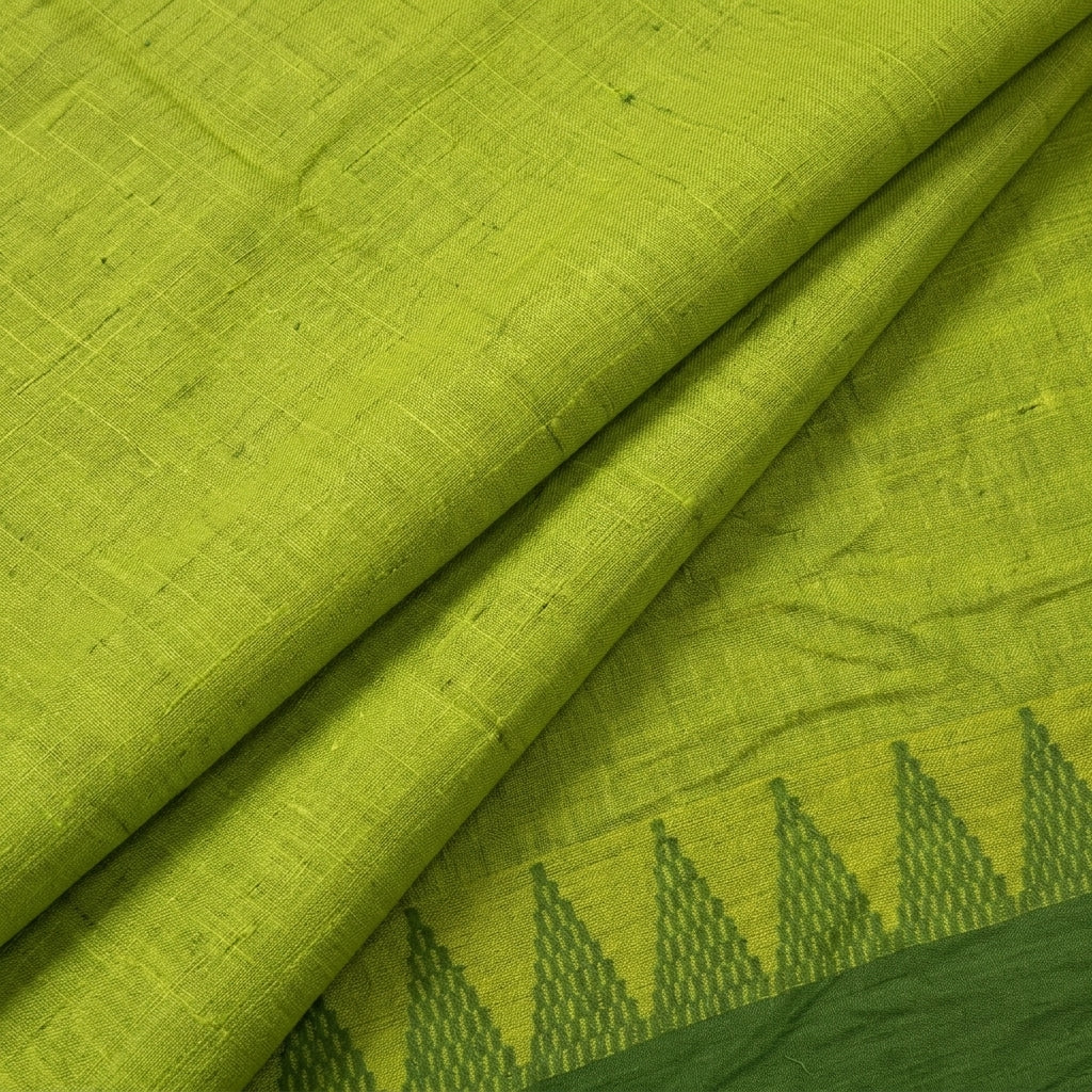Folded Zari Border Green Zari Border Cotton Fabric