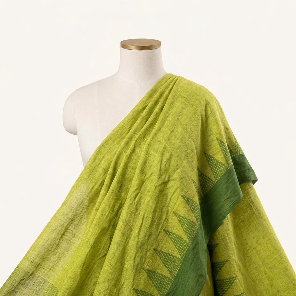 Zari Border Cotton Fabric - EB12744 - saree_drape