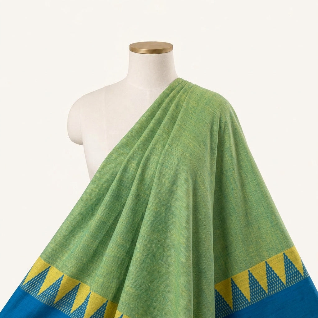 Zari Border Cotton Fabric - EB12747 - saree_drape