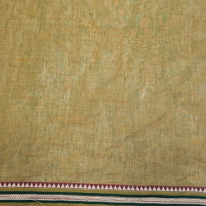 Zari Border Cotton Fabric - EB12752 - Flat fabric