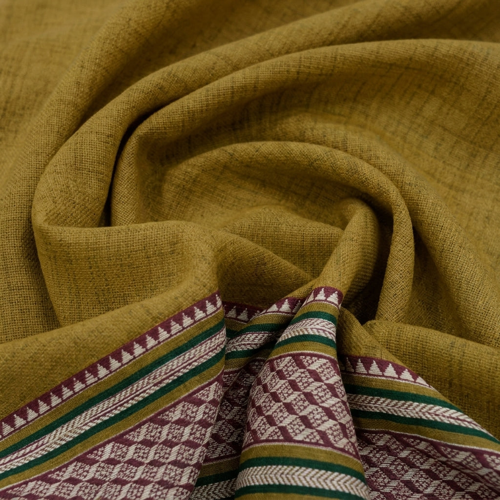 Zari Border Cotton Fabric - EB12752 - Swirl