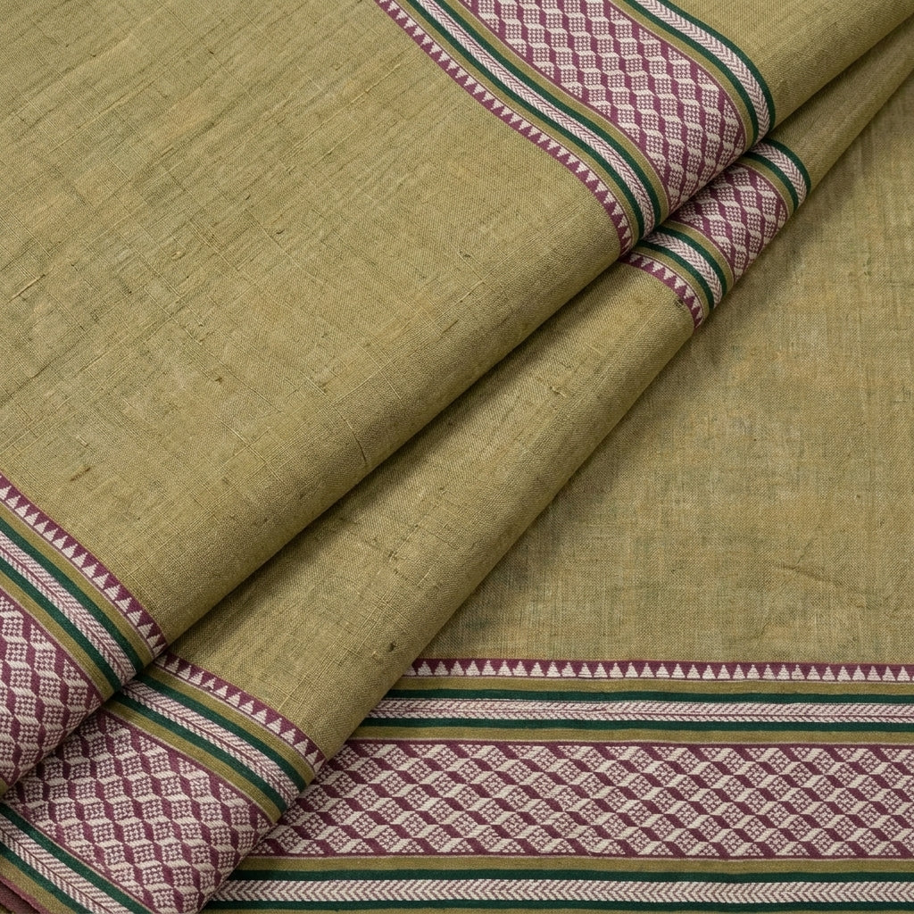 Folded Zari Border Mustard Yellow Zari Border Cotton Fabric
