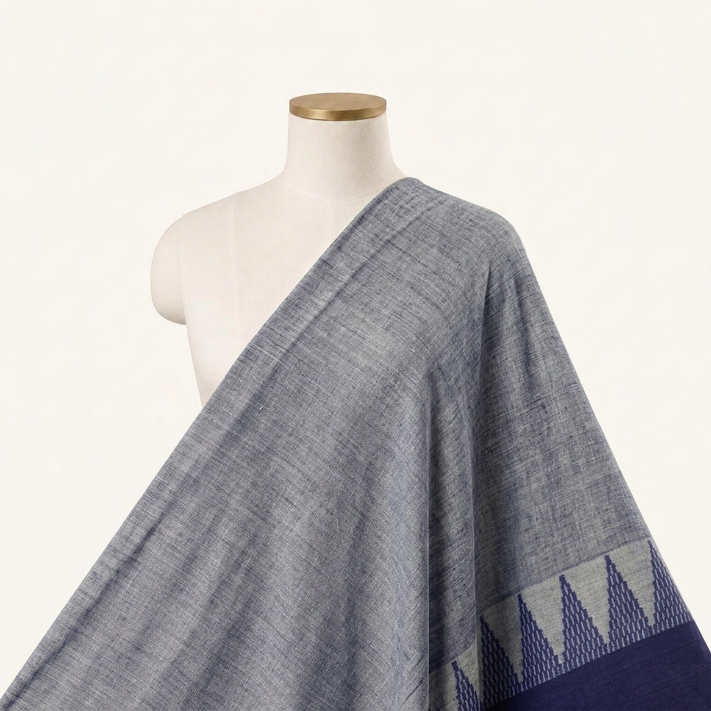 Zari Border Cotton Fabric - EB12755 - saree_drape