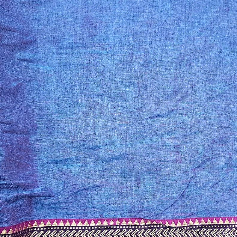 Zari Border Cotton Fabric - EB12759 - Flat fabric