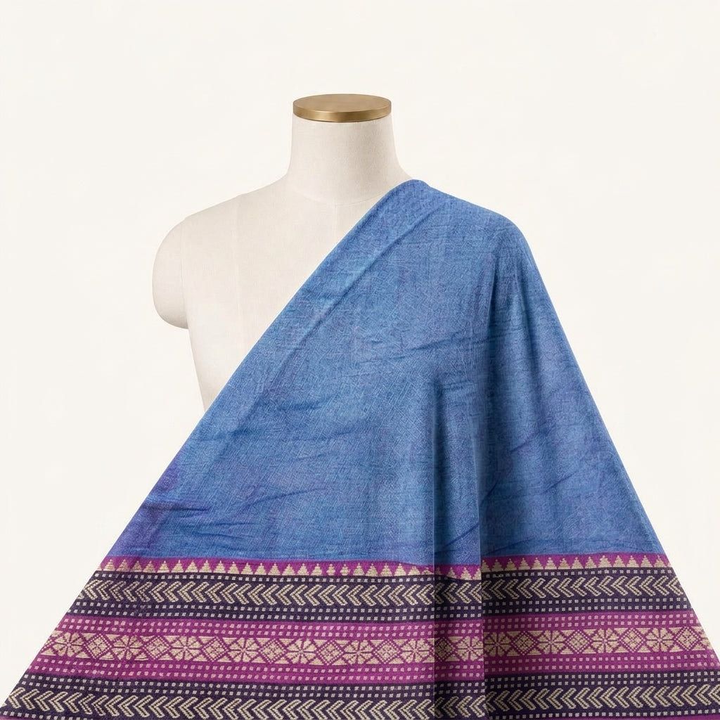 Zari Border Cotton Fabric - EB12759 - saree_drape