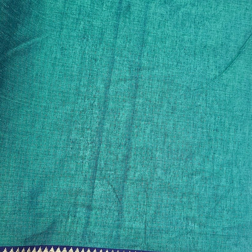 Zari Border Cotton Fabric - EB12760 - Flat fabric