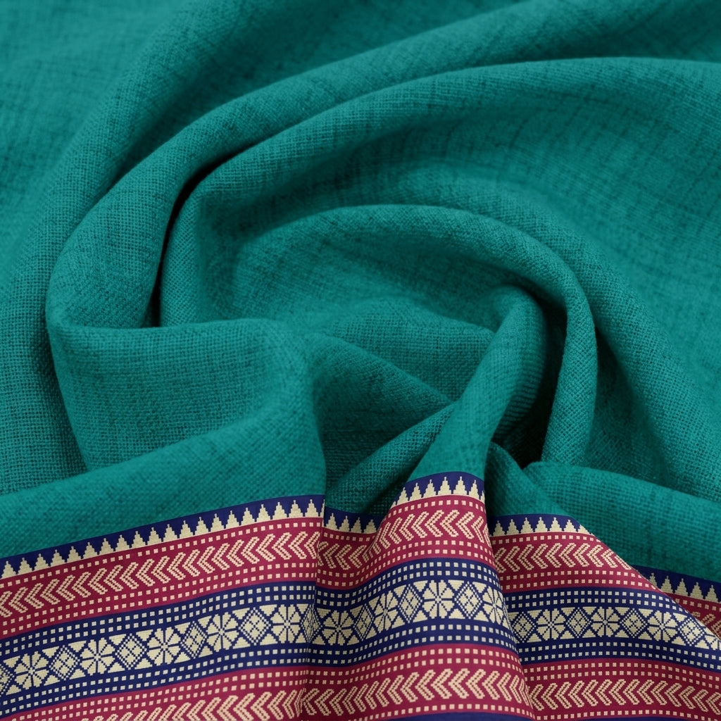 Zari Border Cotton Fabric - EB12760 - Swirl