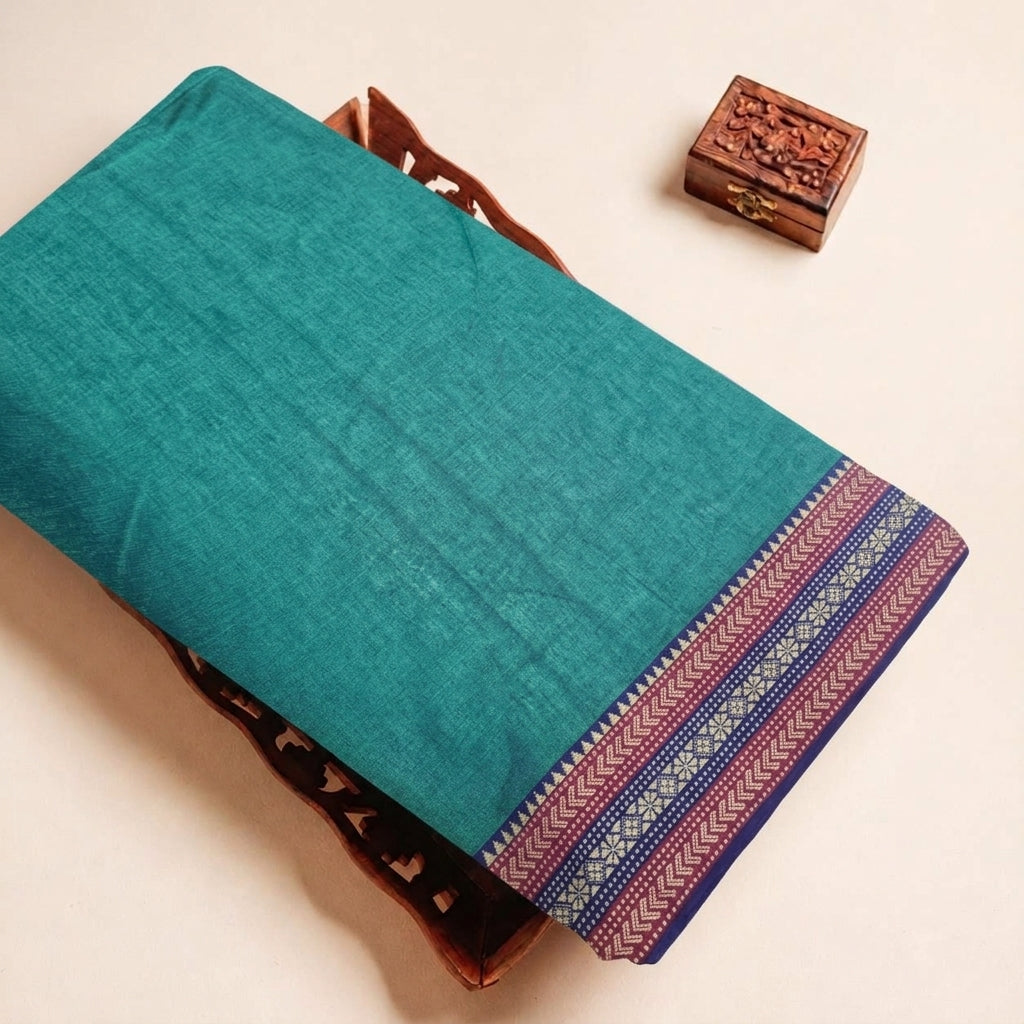 Zari Border Cotton Fabric - EB12760 - tray_3