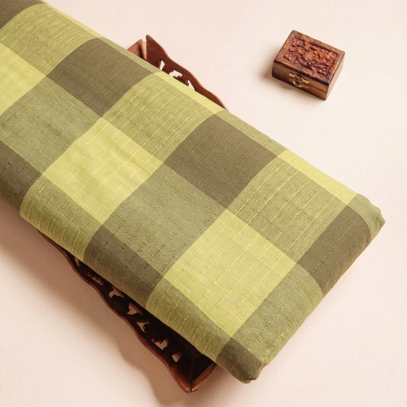 Green Checked Cotton Fabric - EB12769 - EB12769 - Tray