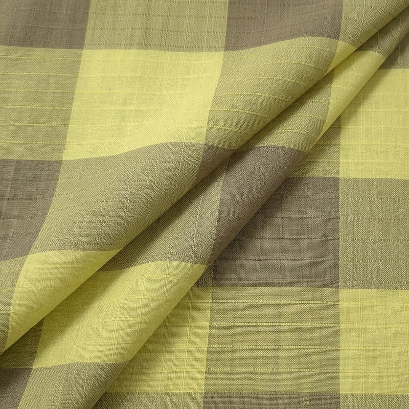 Green Checked Cotton Fabric - EB12769 - EB12769 - Folds
