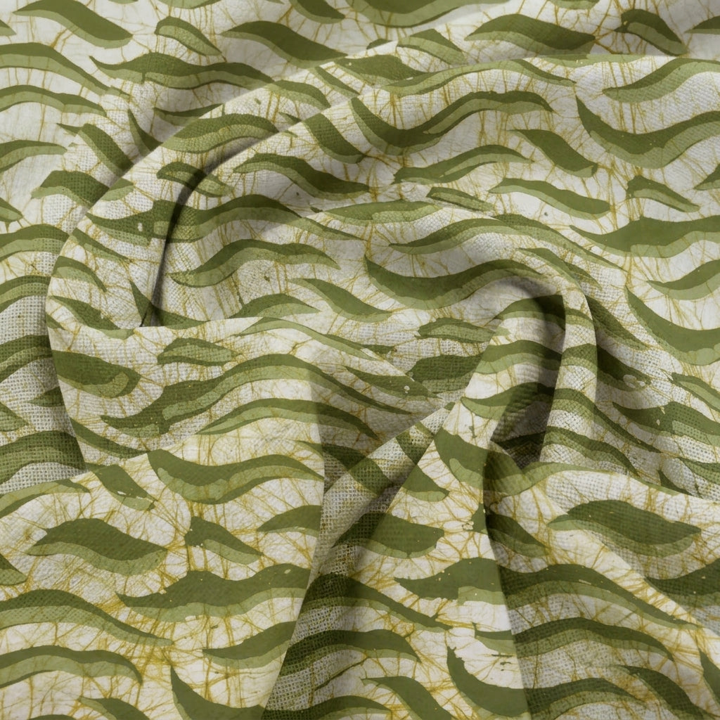 Swirled Batik Green Batik Cotton Fabric