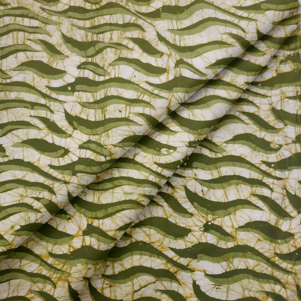 Folded Batik Green Batik Cotton Fabric