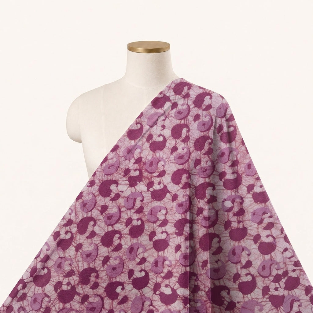 Batik Pink Batik Cotton Fabric Draped as a saree