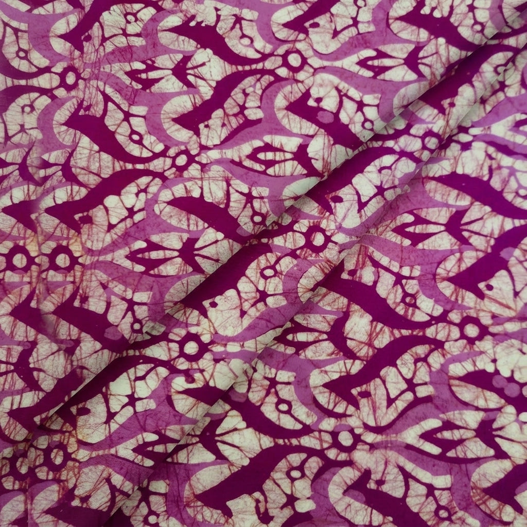 Folded Batik Pink Batik Cotton Fabric
