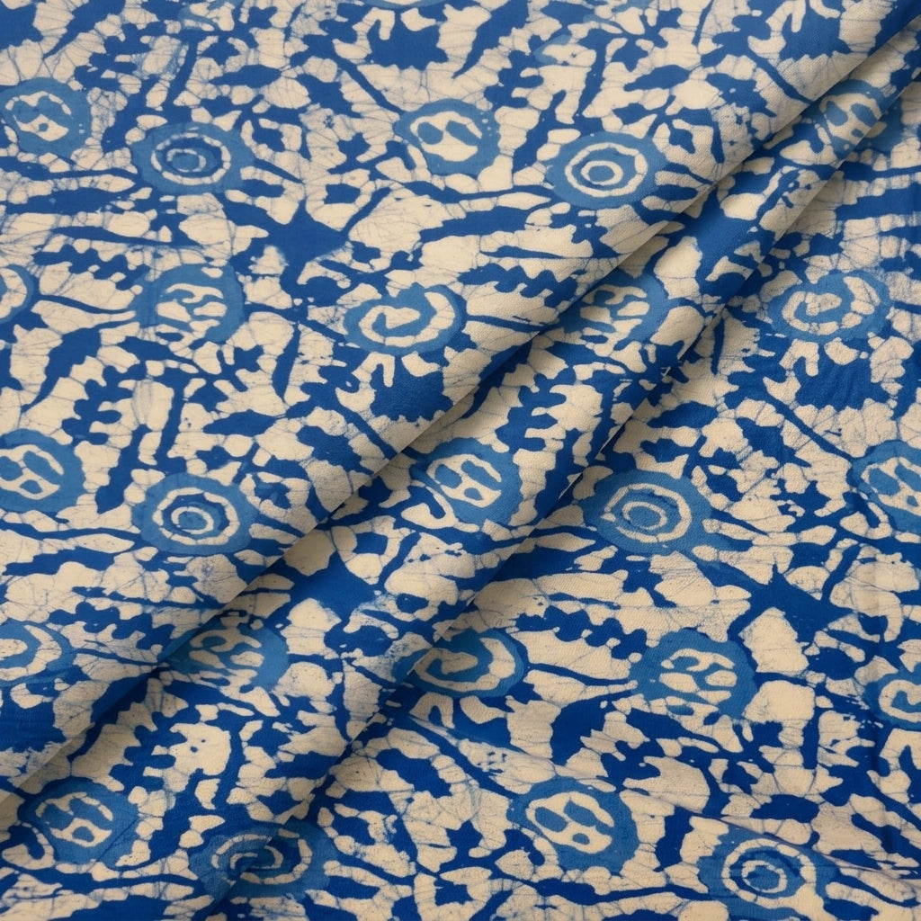 Folded Batik Blue Batik Cotton Fabric