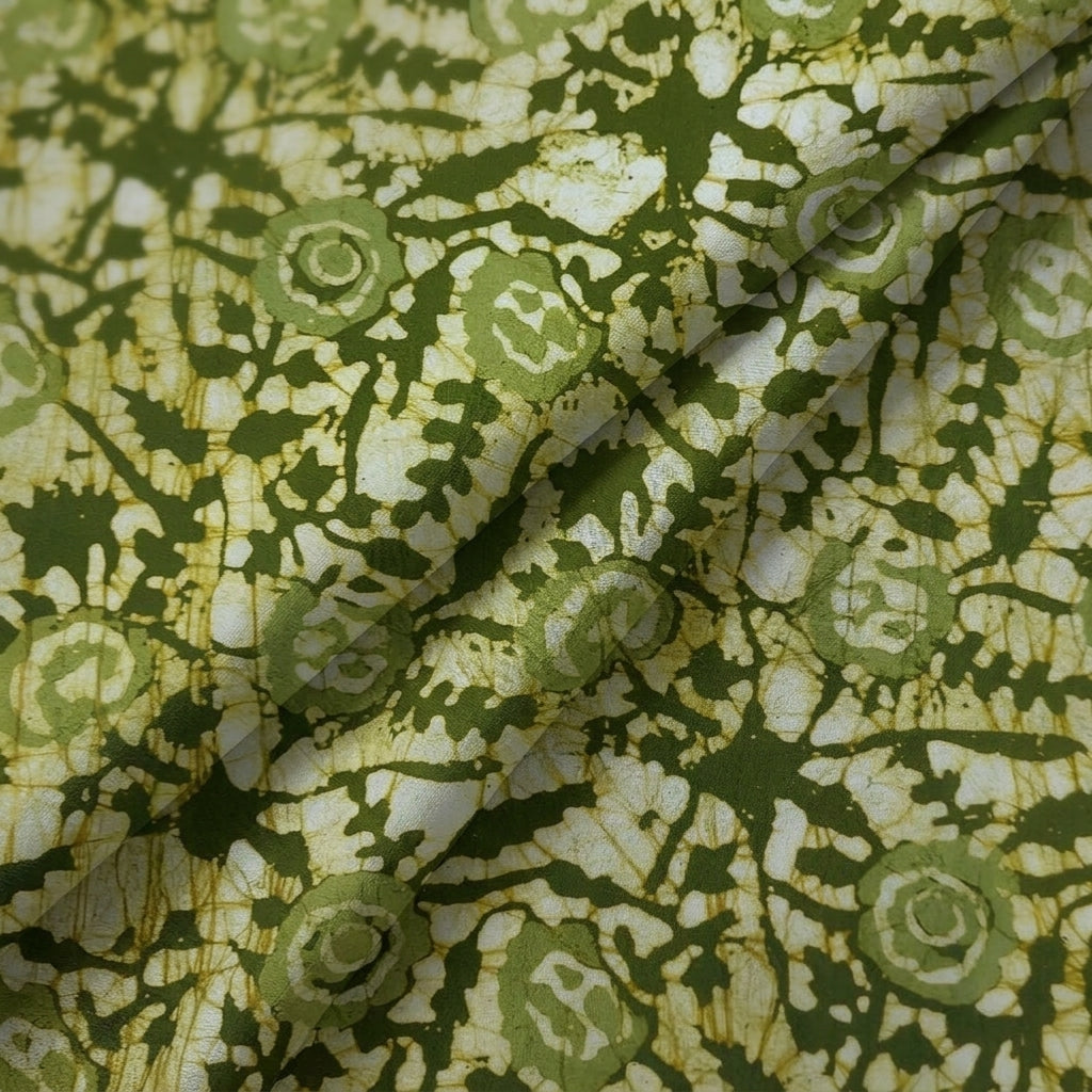 Folded Batik Green Batik Cotton Fabric