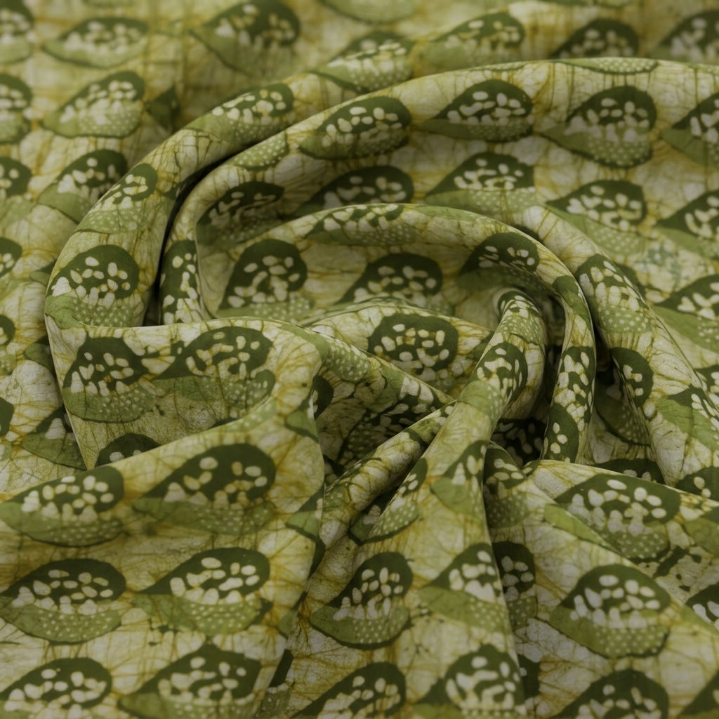 Swirled Batik Green Batik Cotton Fabric