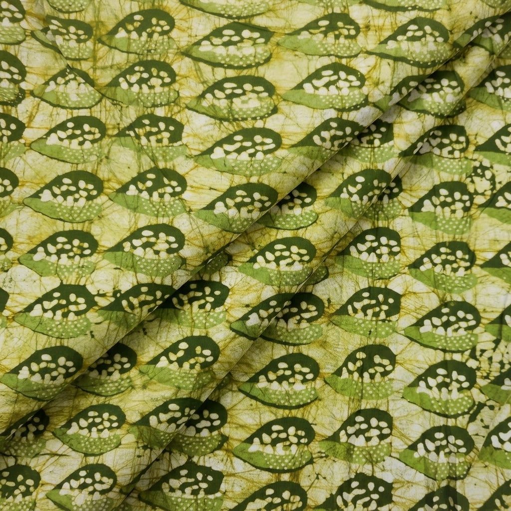 Folded Batik Green Batik Cotton Fabric