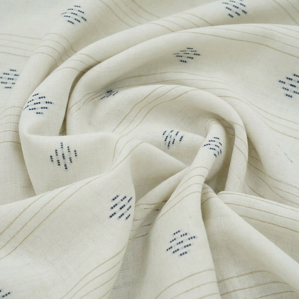 Swirled Striped Blue Striped Cotton Fabric