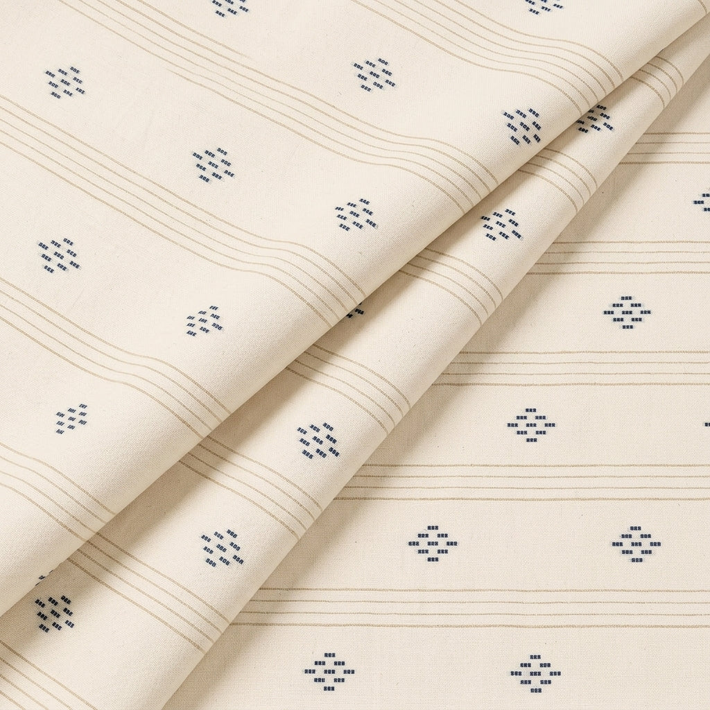 Folded Striped Blue Striped Cotton Fabric