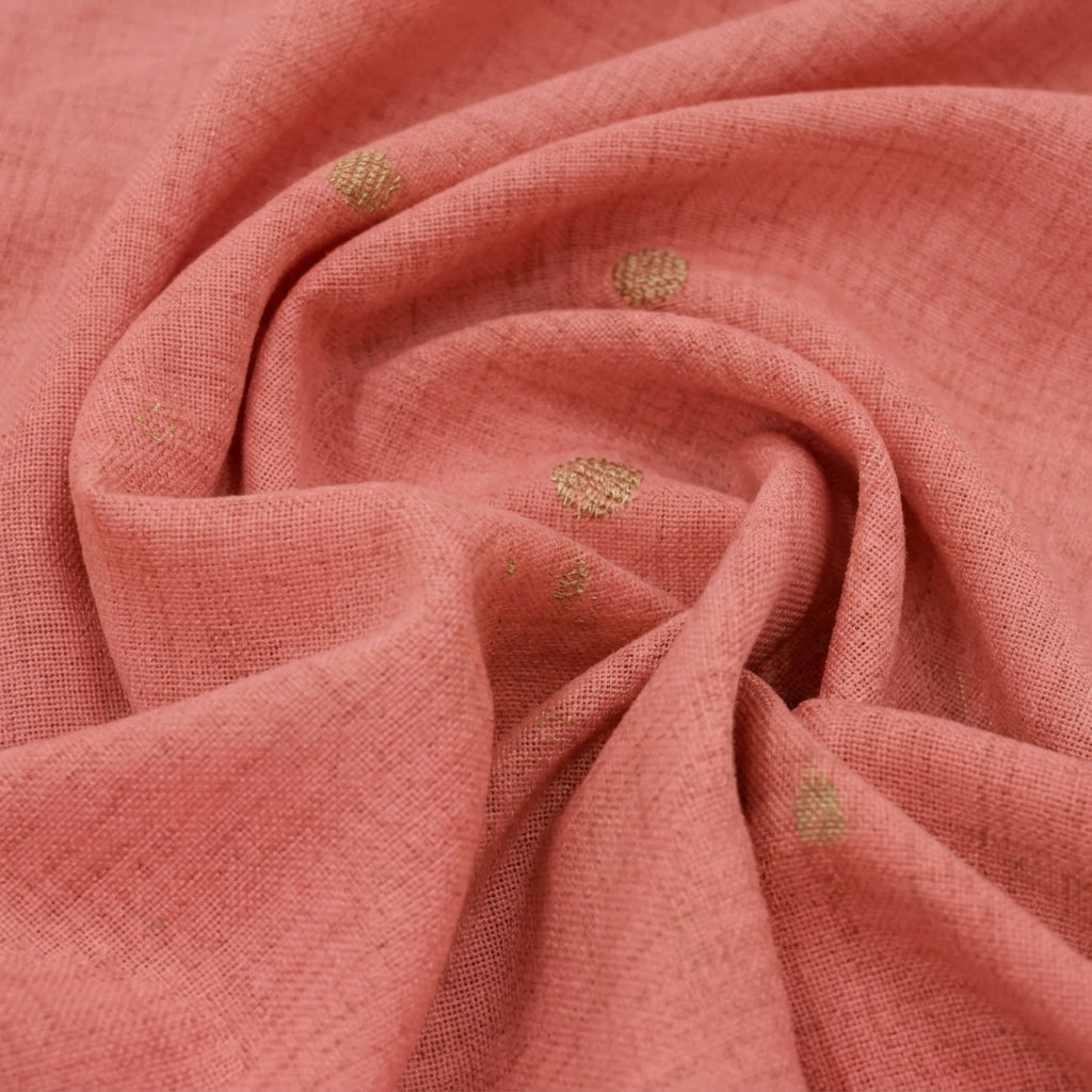 Swirled Mangalgiri Peach Mangalgiri Cotton Fabric