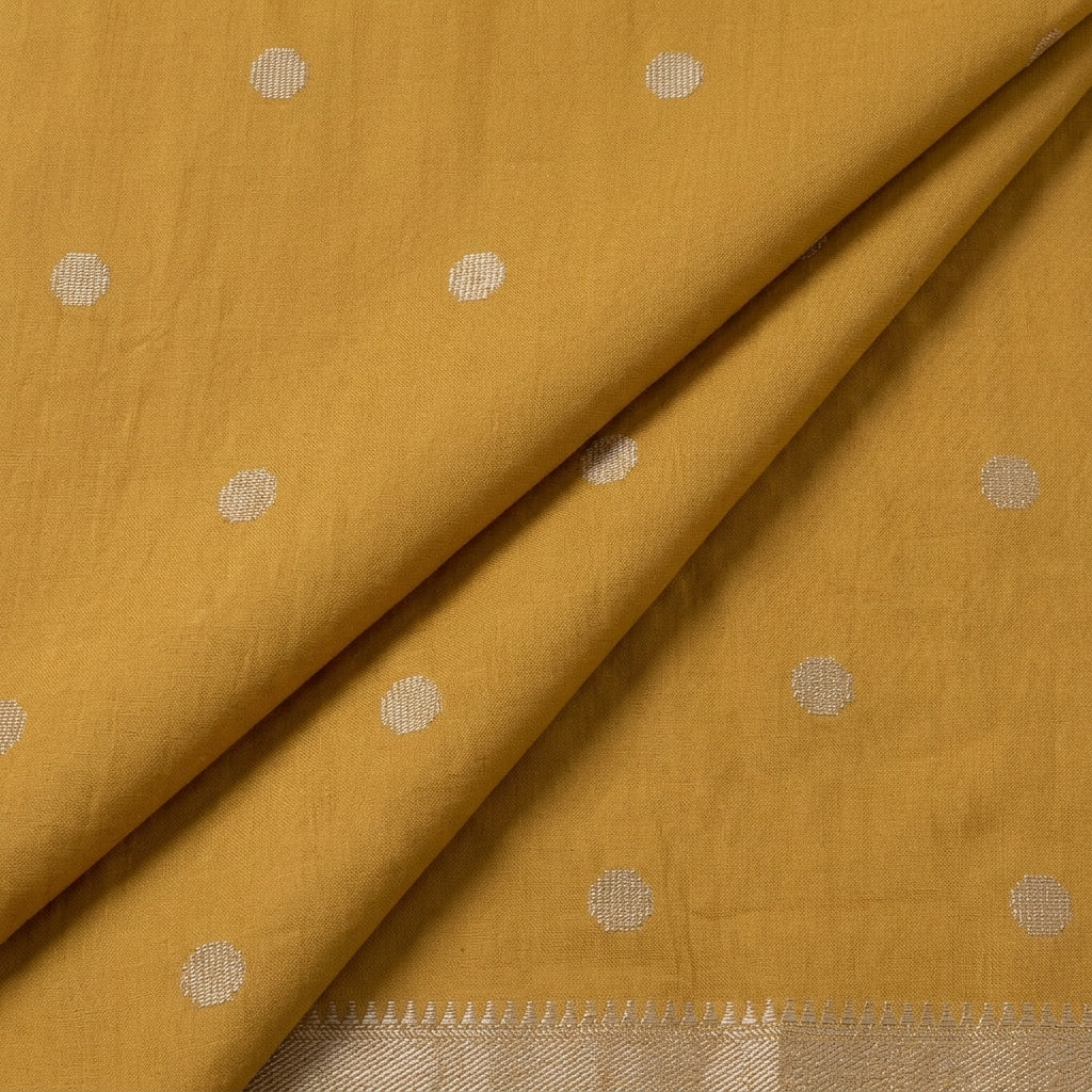 Folded Mangalgiri Gold Mangalgiri Cotton Fabric