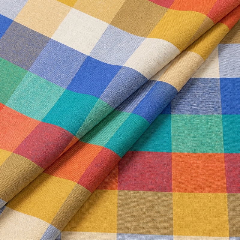 Multicolor Checked Cotton Fabric - EB12822 - EB12822 - Folds
