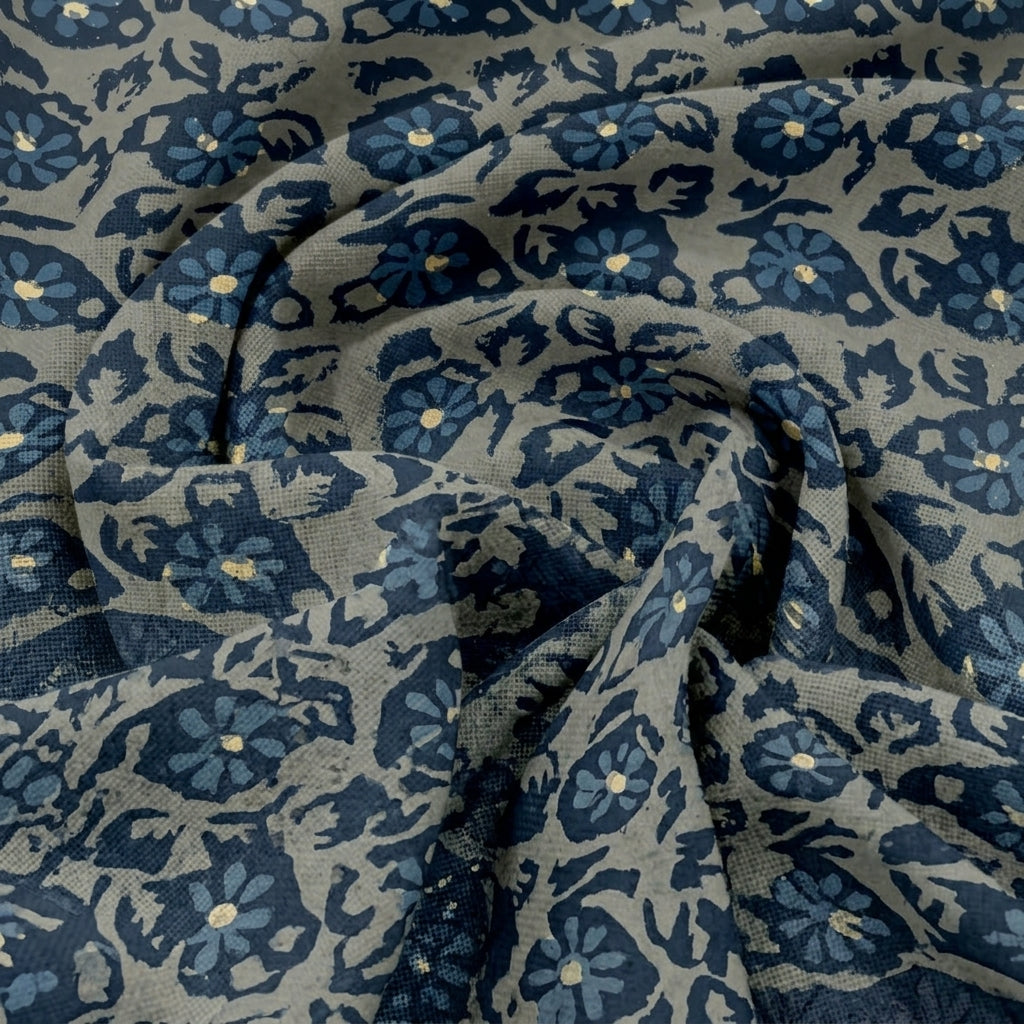 Swirled Batik Indigo Batik Cotton Fabric